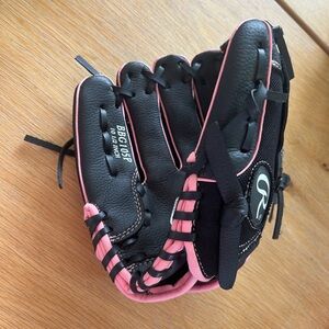 Rawlings Black and Pink Left Handed Baseball or Softball Glove Youth